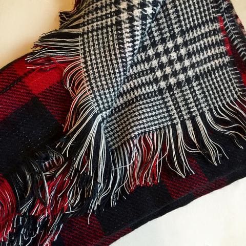 plaid reversible blanket scarf from michael stars at lusso