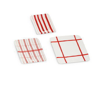 Red Plaid Plates