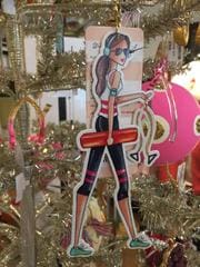 work out girl yoga mat fashionista ornament